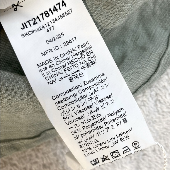 Missguided Sage Green Off Shoulder Boho Blouse W Beaded Neck Detail S NWT - Picture 5 of 15